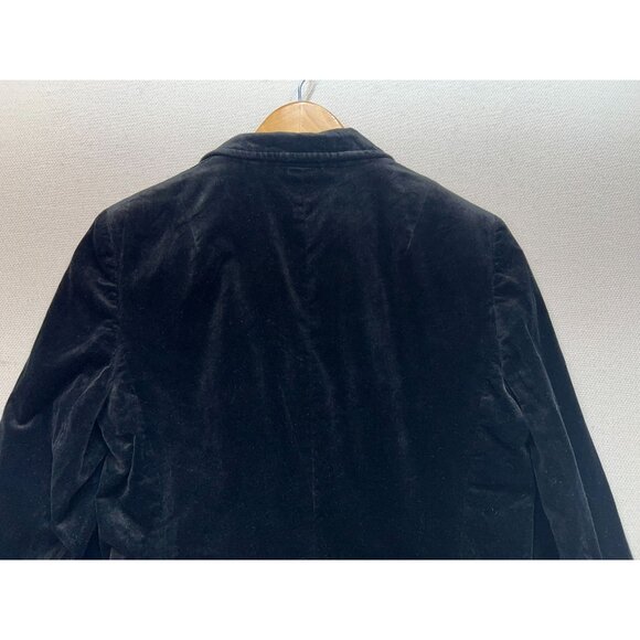 Ann Taylor Women's Button Front Velvet Preppy Blazer Size 4 Black Long Sleeve - Picture 9 of 11